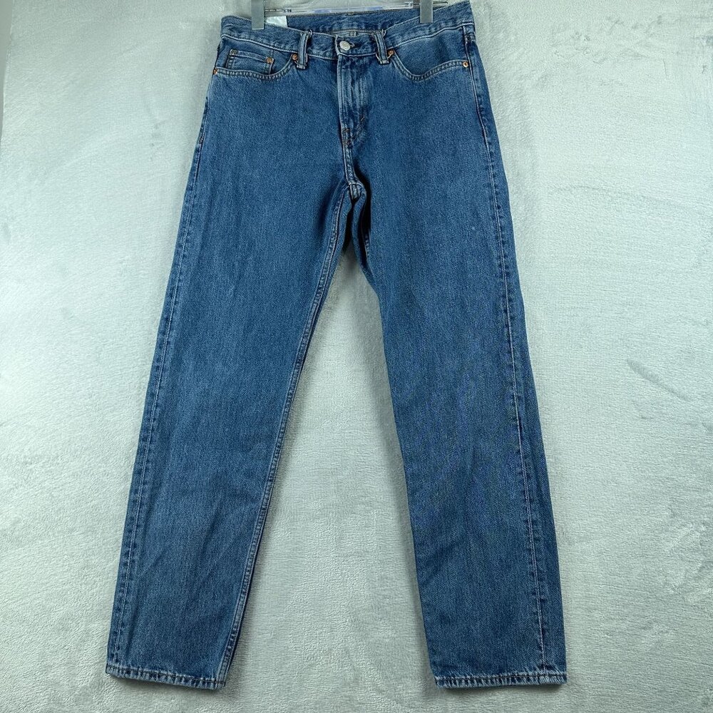 H&M Jeans Straight Leg Relaxed Fit High Rise Medium Wash Blue Mens Size 32/32